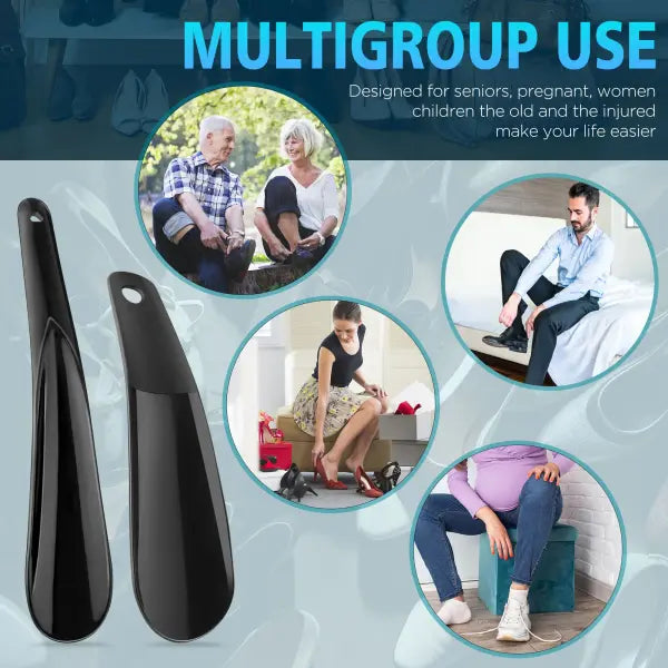 6.29‘’ 7.87‘’ Lightweight Plastic Shoehorn with Travel Shoe Horn Helper for Men Women-Kids Aid Accessories