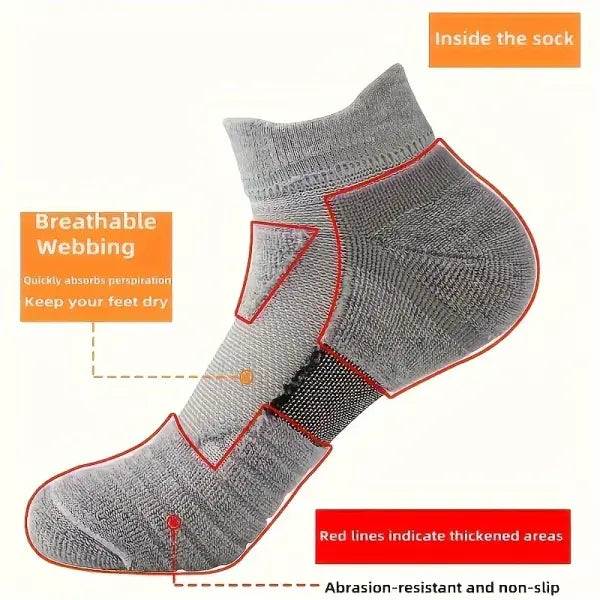 Men sports running towel bottom knit ankle socks