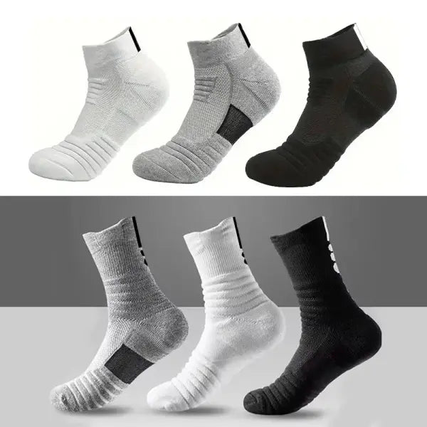 Men sports running towel bottom knit ankle socks