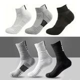 Men sports running towel bottom knit ankle socks