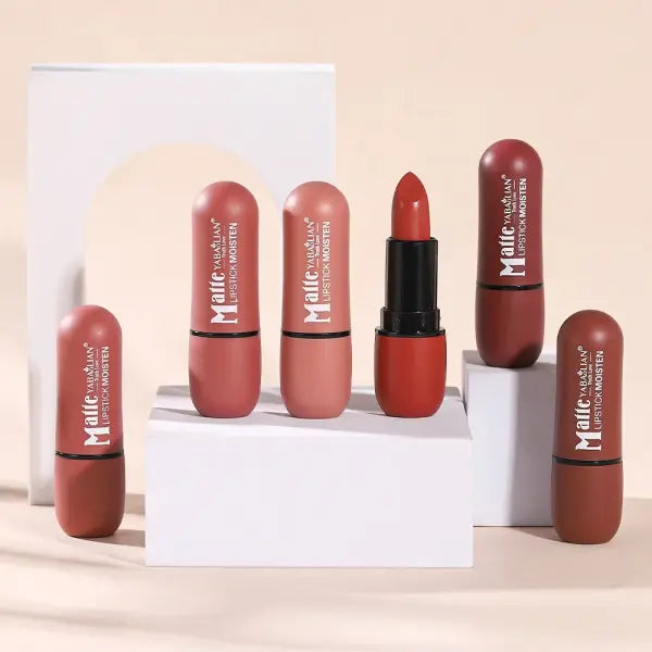 6-Color Matte Lipstick: Velvet Lip Color Smooth Waterproof Long-Lasting Color Lip Makeup