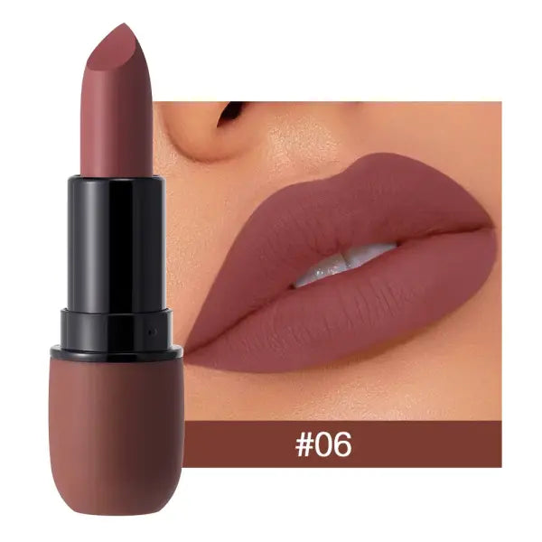 6-Color Matte Lipstick: Velvet Lip Color Smooth Waterproof Long-Lasting Color Lip Makeup - Y0080-6
