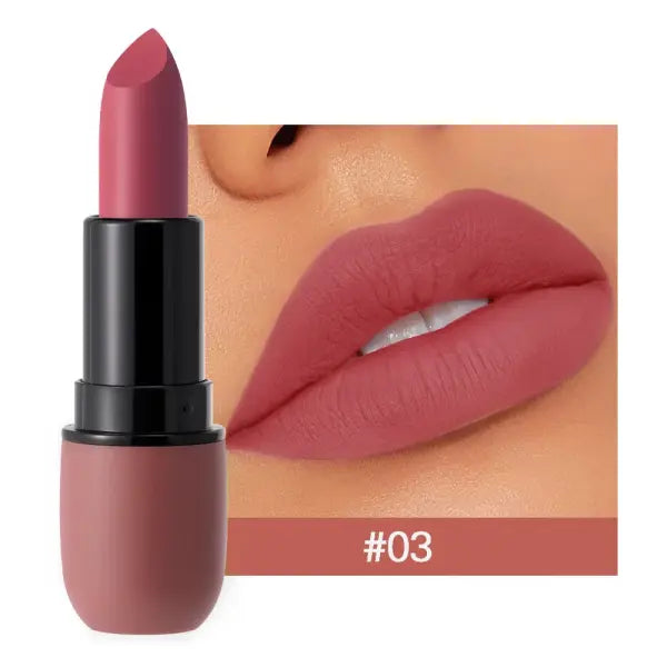 6-Color Matte Lipstick: Velvet Lip Color Smooth Waterproof Long-Lasting Color Lip Makeup - Y0080-3