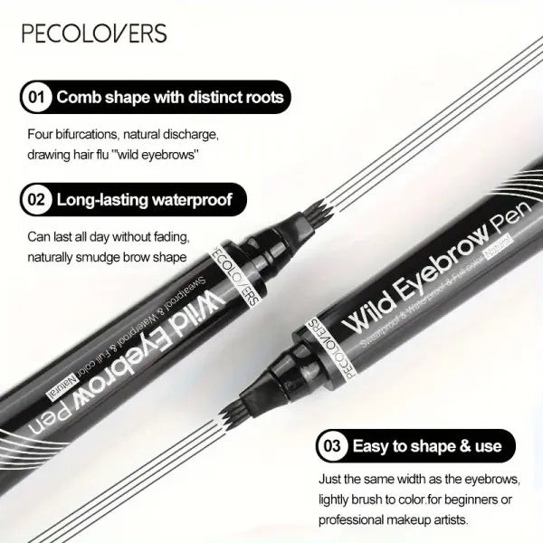 Waterproof 4-Tip Eyebrow Pen – Long-Lasting Microblading Tattoo Brow Pencil (6 Colors)