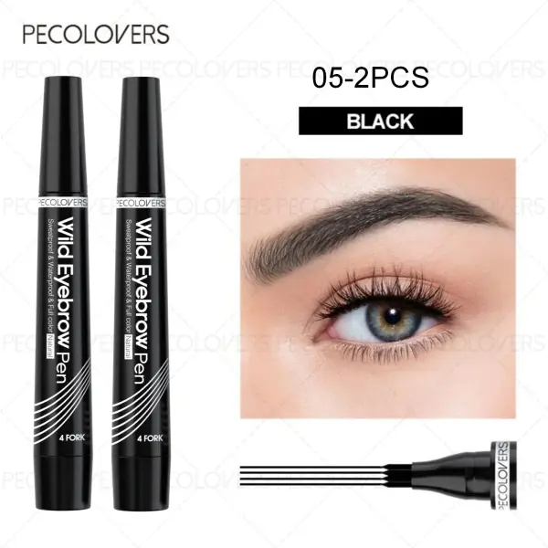 Waterproof 4-Tip Eyebrow Pen – Long-Lasting Microblading Tattoo Brow Pencil (6 Colors) - 05-2PCS