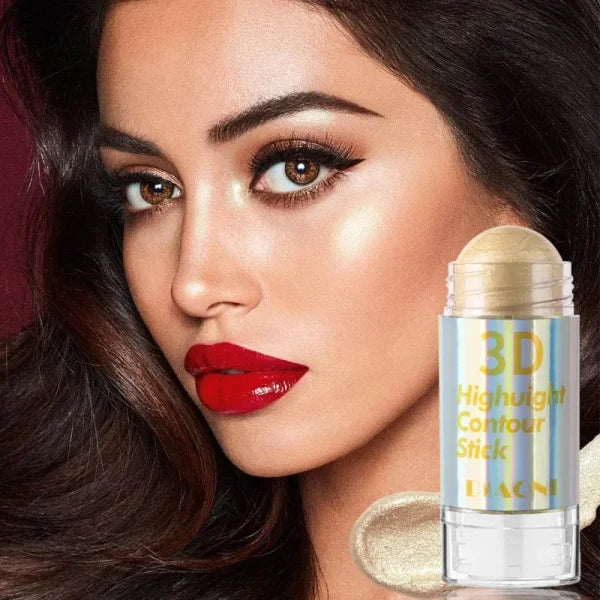 6 Colors 3D Highlighter Stick - Shimmer Contour Bronzer & Concealer Cream Makeup Tool - Himpall