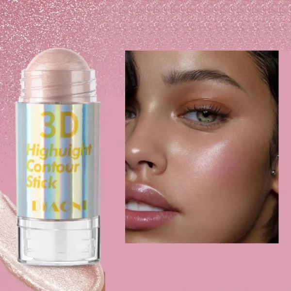 6 Colors 3D Highlighter Stick - Shimmer Contour Bronzer & Concealer Cream Makeup Tool - Himpall