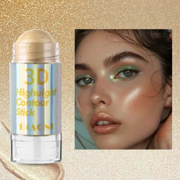 6 Colors 3D Highlighter Stick - Shimmer Contour Bronzer & Concealer Cream Makeup Tool - Himpall