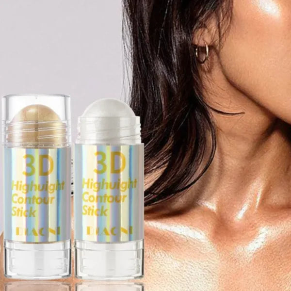 6 Colors 3D Highlighter Stick - Shimmer Contour Bronzer & Concealer Cream Makeup Tool - Himpall