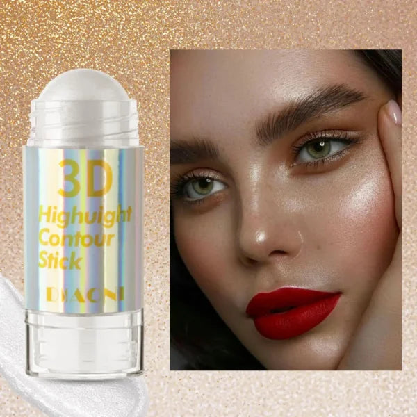 6 Colors 3D Highlighter Stick - Shimmer Contour Bronzer & Concealer Cream Makeup Tool - Himpall