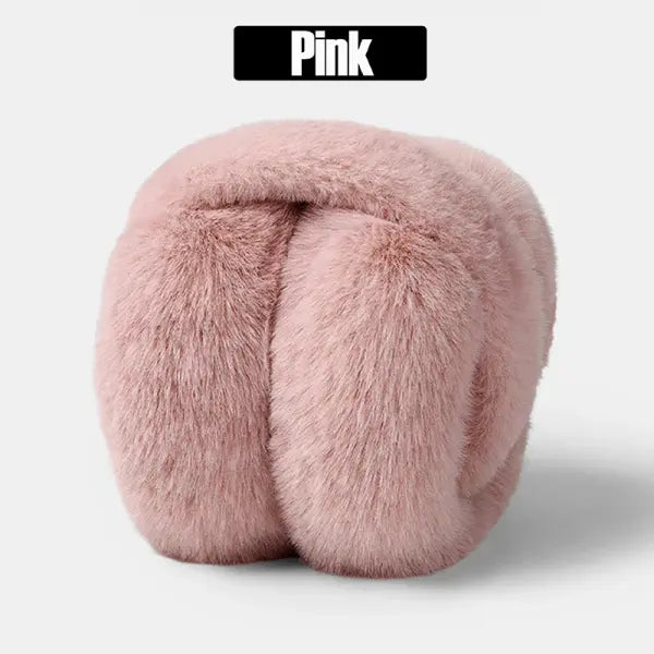 Soft Plush Winter Earmuffs – Solid Color Warm Ear Protectors for Women & Men 6 Fashion Colors - pink