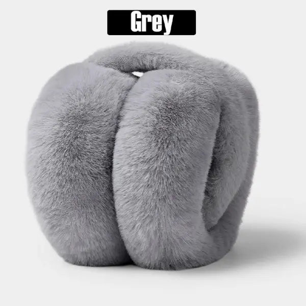 Soft Plush Winter Earmuffs – Solid Color Warm Ear Protectors for Women & Men 6 Fashion Colors - grey