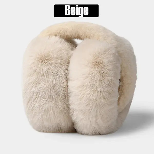 Soft Plush Winter Earmuffs – Solid Color Warm Ear Protectors for Women & Men 6 Fashion Colors - Beige