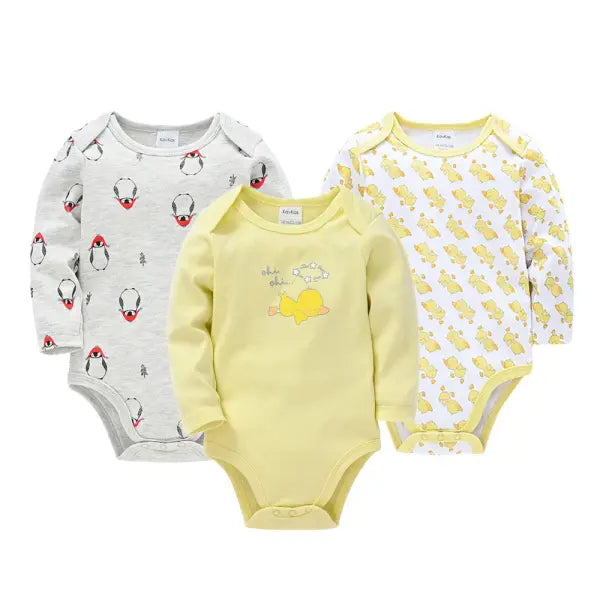 6PCS/3PCS Baby Bodysuit Set – 100% Cotton Long Sleeve Jumpsuits for Boys & Girls 0–12 Months - HY2524 / 18-24M
