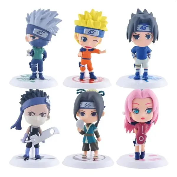 Bandai Naruto Sasuke Gaara Uchiha Madara Figure 6 Pcs Lot Mini Models - 6Pcs 2 no box