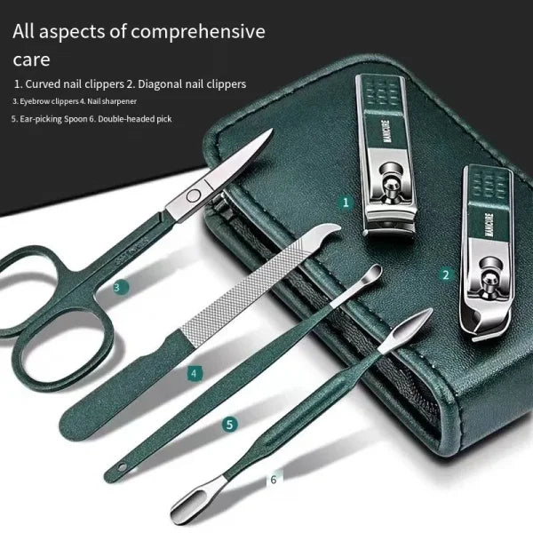 6-Piece Nail Scissors Set – High-End Portable Manicure Clippers for Men & Women - Himpall