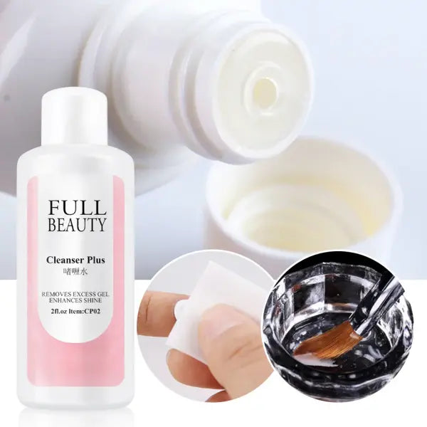 60ml Surface Sticky Layer Nails Degreaser Solution Excess Gel Polish Remover Liquid Cleanser Plus Manicure Solvent Tool
