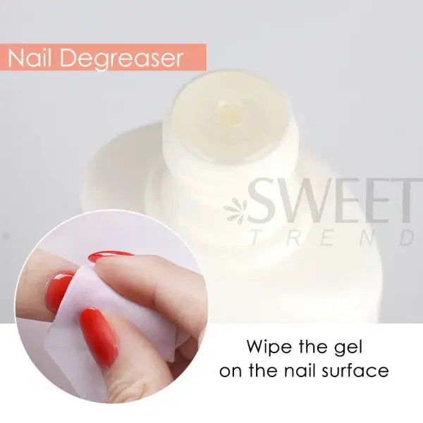 60ml Surface Sticky Layer Nails Degreaser Solution Excess Gel Polish Remover Liquid Cleanser Plus Manicure Solvent Tool