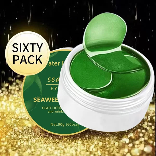 60pcs Seaweed Hyaluronic Acid Eye Mask – Remove Dark Circles & Collagen Eye Patches for Facial Care - Himpall