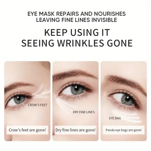 60pcs Seaweed Hyaluronic Acid Eye Mask – Remove Dark Circles & Collagen Eye Patches for Facial Care - Himpall