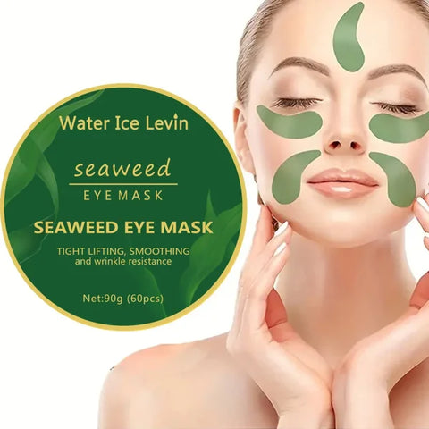 60pcs Seaweed Hyaluronic Acid Eye Mask – Remove Dark Circles & Collagen Eye Patches for Facial Care - Himpall