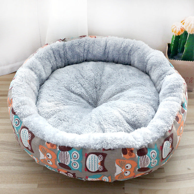 Dog And Cat Litter Padded With Round Cotton - Coffee / L