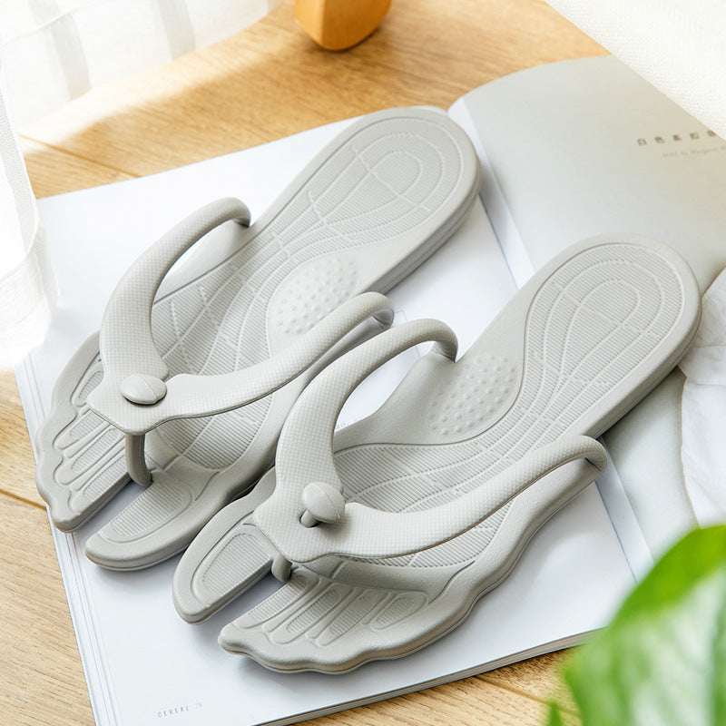 Portable Folding EVA Flip Flops for Travel and Beach - Dark grey / L