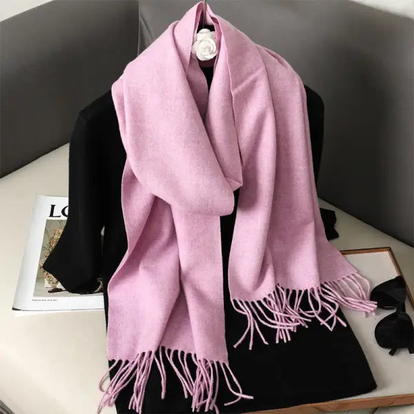 Warm thicken cashmere women winter scarf with luxury tassels - DFP001-52 / 33x180cm