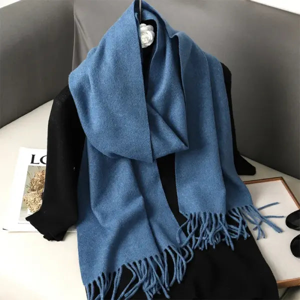 Warm thicken cashmere women winter scarf with luxury tassels - DFP001-31 / 33x180cm