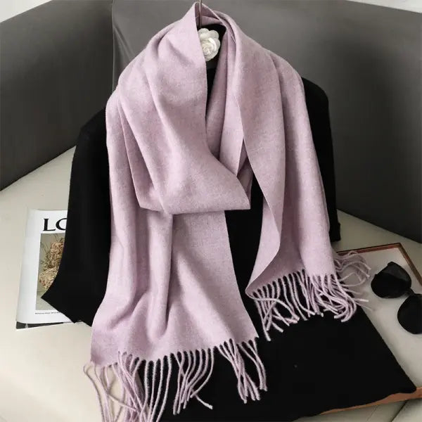 Warm thicken cashmere women winter scarf with luxury tassels - DFP001-53 / 33x180cm