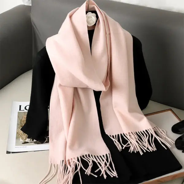 Warm thicken cashmere women winter scarf with luxury tassels - DFP001-41 / 33x180cm