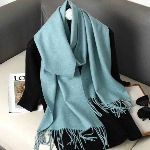 Warm thicken cashmere women winter scarf with luxury tassels - DFP001-23 / 33x180cm