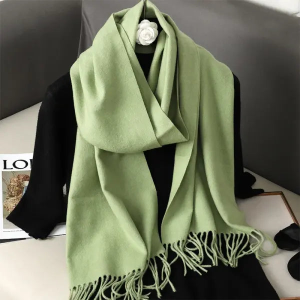 Warm thicken cashmere women winter scarf with luxury tassels - DFP001-58 / 33x180cm