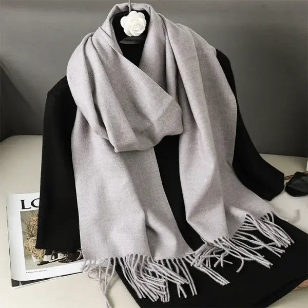 Warm thicken cashmere women winter scarf with luxury tassels - DFP001-27 / 33x180cm
