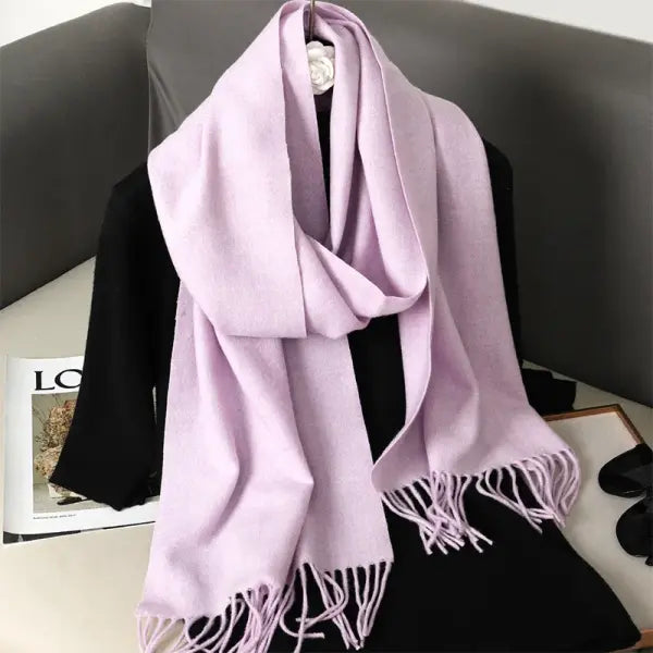 Warm thicken cashmere women winter scarf with luxury tassels - DFP001-46 / 33x180cm
