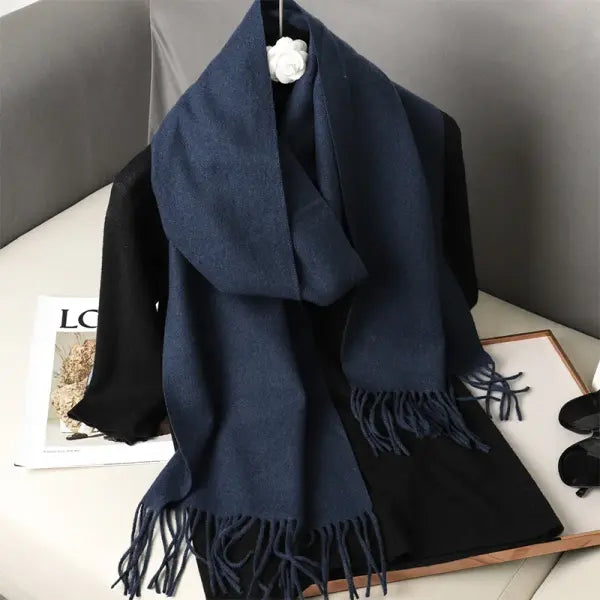 Warm thicken cashmere women winter scarf with luxury tassels - DFP001-39 / 33x180cm