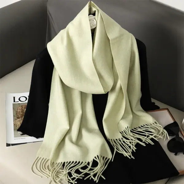 Warm thicken cashmere women winter scarf with luxury tassels - DFP001-42 / 33x180cm