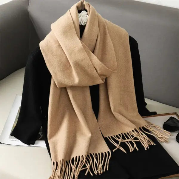 Warm thicken cashmere women winter scarf with luxury tassels - DFP001-62 / 33x180cm