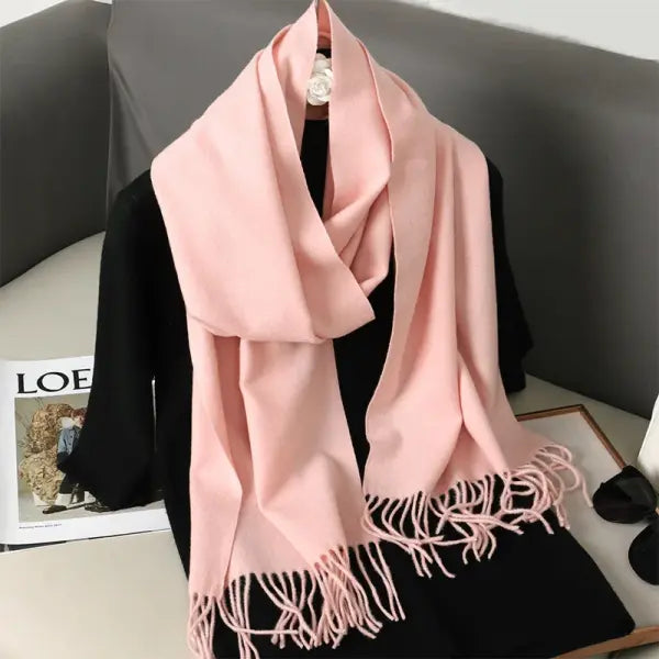 Warm thicken cashmere women winter scarf with luxury tassels - DFP001-06 / 33x180cm