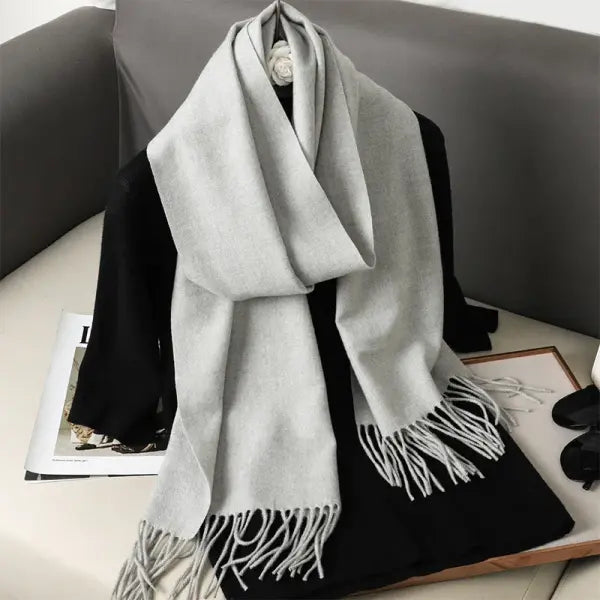 Warm thicken cashmere women winter scarf with luxury tassels - DFP001-16 / 33x180cm