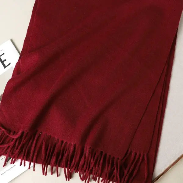Warm thicken cashmere women winter scarf with luxury tassels