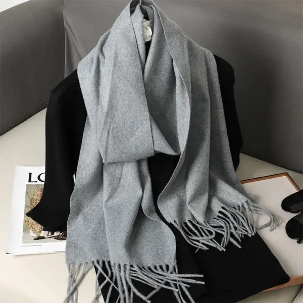 Warm thicken cashmere women winter scarf with luxury tassels - DFP001-18 / 33x180cm