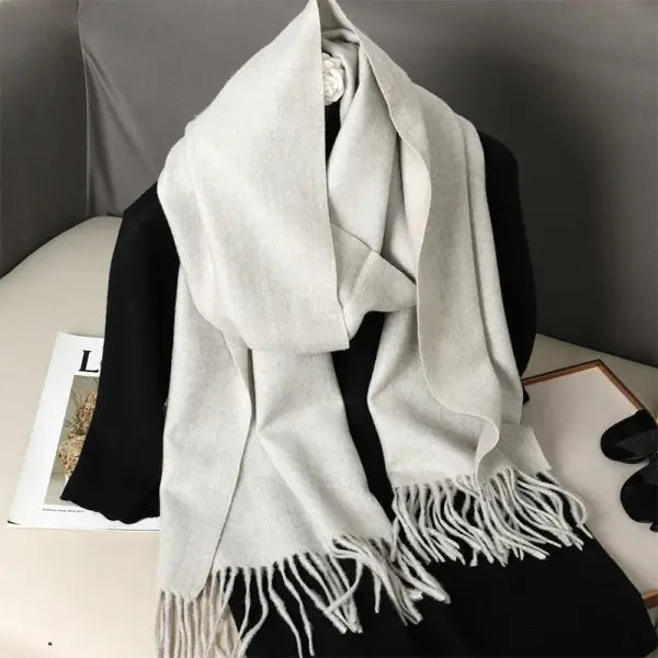 Warm thicken cashmere women winter scarf with luxury tassels - DFP001-43 / 33x180cm