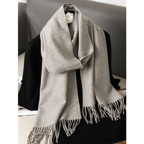Warm thicken cashmere women winter scarf with luxury tassels - DFP001-61 / 33x180cm