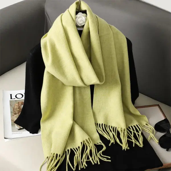 Warm thicken cashmere women winter scarf with luxury tassels - DFP001-57 / 33x180cm