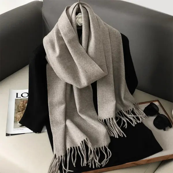 Warm thicken cashmere women winter scarf with luxury tassels - DFP001-44 / 33x180cm