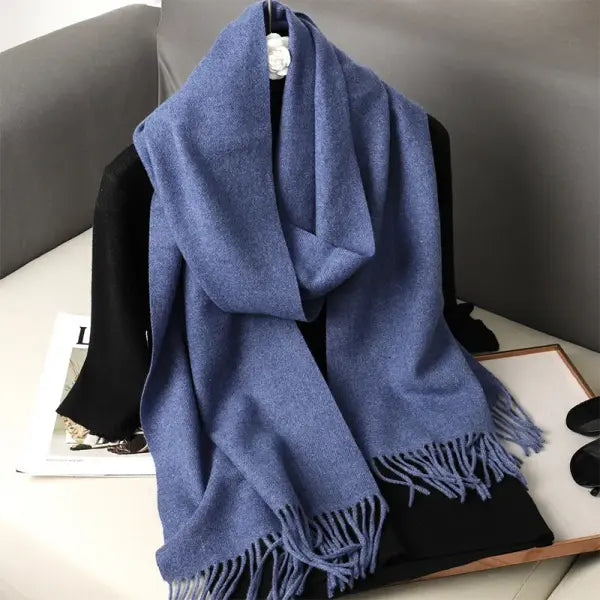 Warm thicken cashmere women winter scarf with luxury tassels - DFP001-22 / 33x180cm