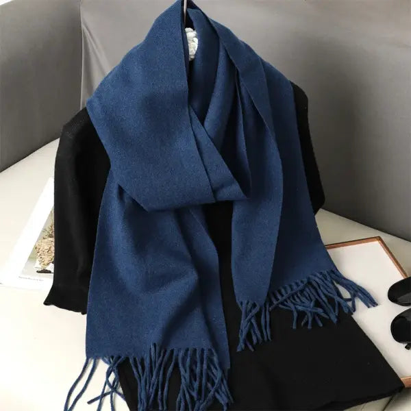 Warm thicken cashmere women winter scarf with luxury tassels - DFP001-30 / 33x180cm