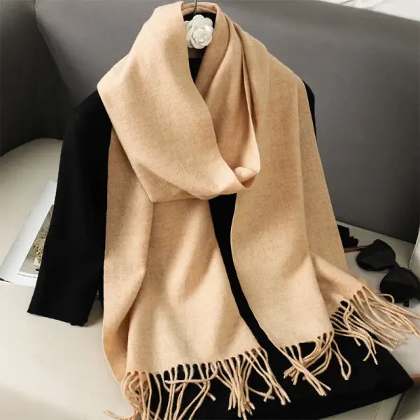 Warm thicken cashmere women winter scarf with luxury tassels - DFP001-47 / 33x180cm