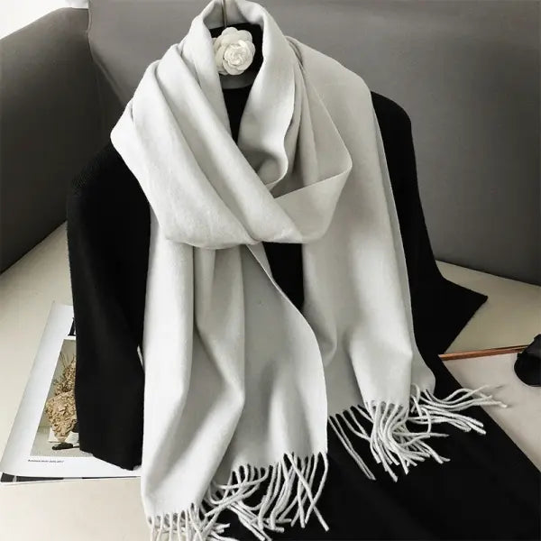Warm thicken cashmere women winter scarf with luxury tassels - DFP001-26 / 33x180cm